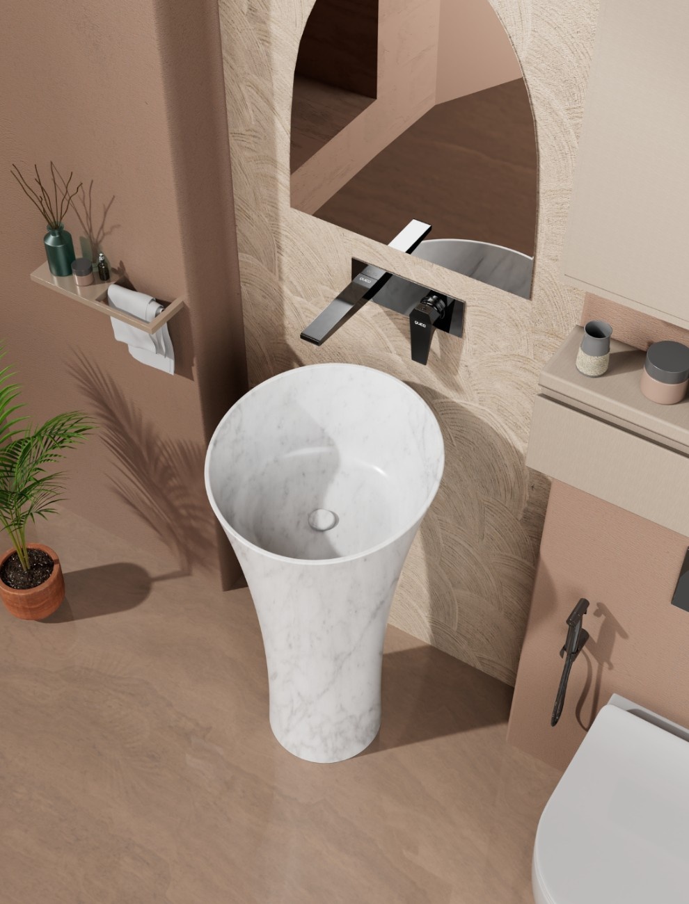 Adri Freestanding Basin-Banswara White Gloss