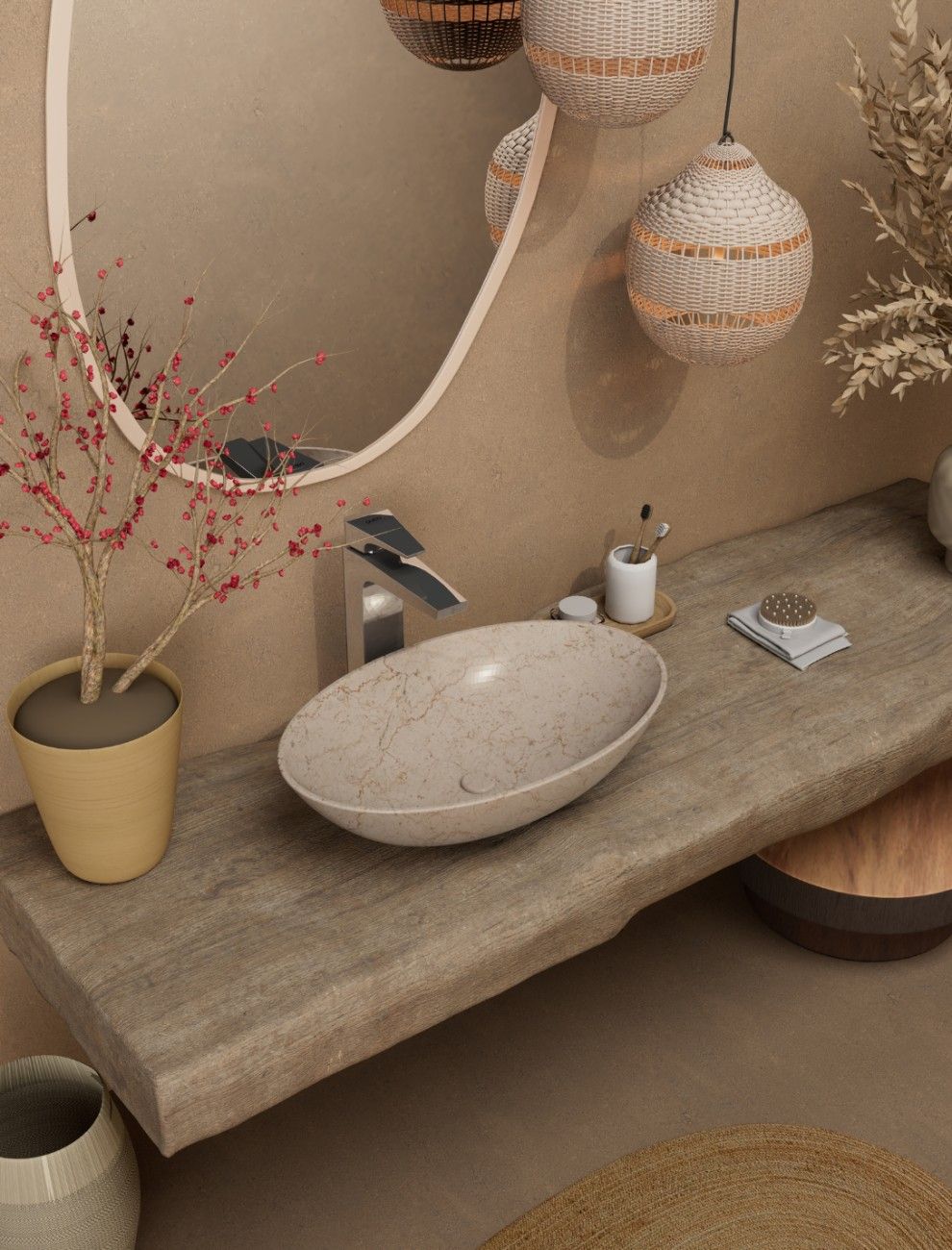 Aurum Over The Counter Basin - Moca Cream Matte